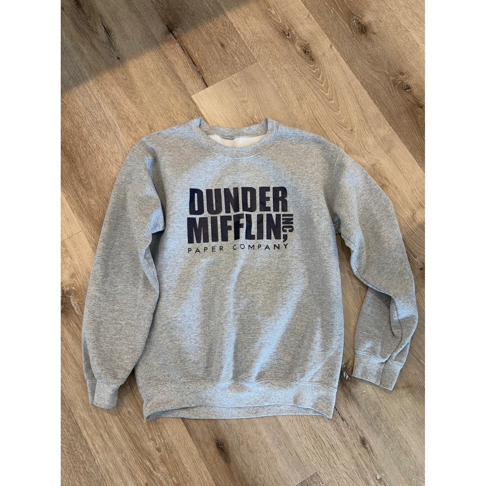 The Office Dunder Mifflin Paper Company Sweatshirt Heather Gray Crewneck Large